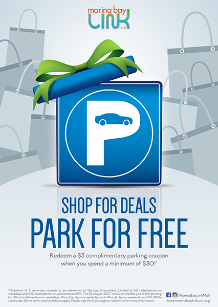 Shop for Deals Park for Free - Marina Bay Link Mall

